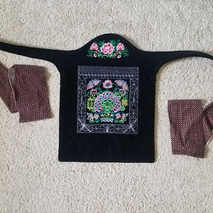 Baby Mei Tai / Meh Dai Hmong black floral Carrier